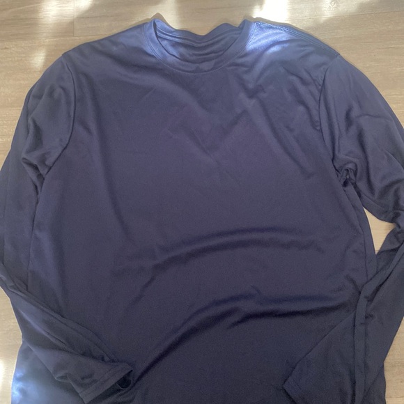 Men’s Navy Long Sleeve Undershirt - Picture 1 of 1